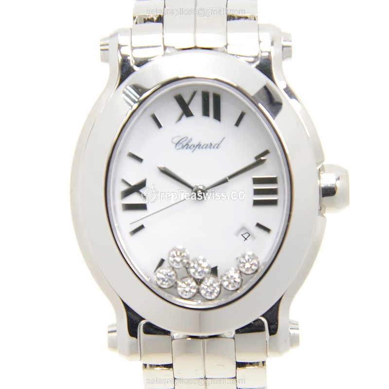 Chopard Happy Sport Quartz - Steel Case - White Dial - Silver Steel Strap